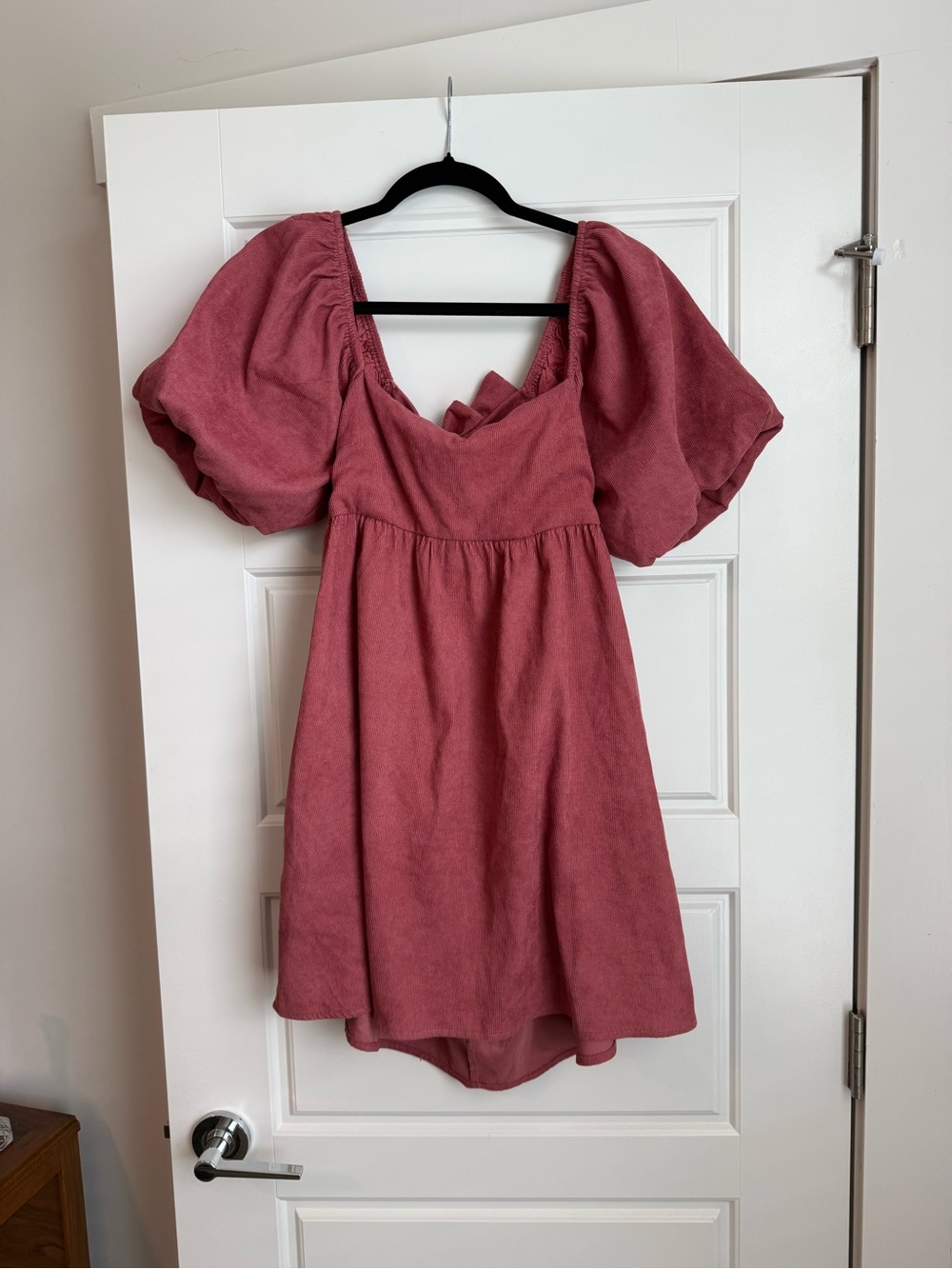 Francesca's Collections Dusty Rose Puff-Sleeve Dress